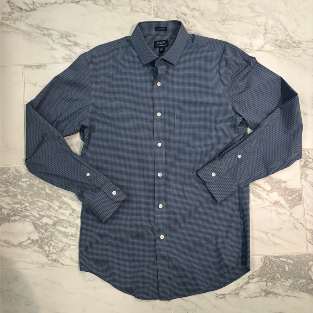J.Crew Men’s Thompson Flex Winkle Free Dress Shirt size M Blue